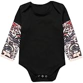 LOOLY Baby Boys girl Tattoo Sleeve Cotton Snap on Bodysuit Romper