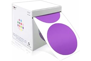 PARLAIM 3 Inch Round Permanent Adhesive Color Cod Dot Stickers,500 per Dispenser Box Roll dots Label Inventory Circle Stickers（Purple）