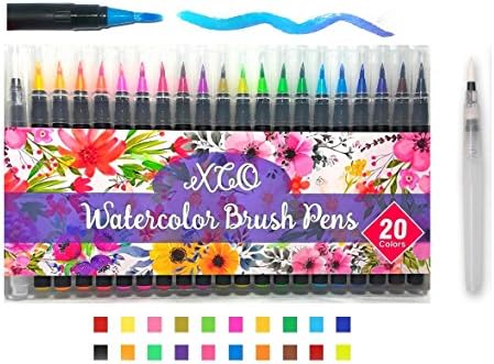 Watercolor Brush Pens Premium Soft Flexible Tip- Water Coloring Marker for Fine & Broad Lines, Blend-able, Super Colors for Children, Adults, Coloring Books, Manga,Comic,Sketching,Calligraphy