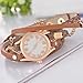 Souarts Coffee Women Multilayer Weave Wrap Link Leather Bracelet Quartz Wrist Watch (Coffee) (Coffee)