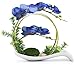 NNEE Artificial Phalaenopsis Orchid Arrangement with Decorative Flower Pot - Blue Orchild A323