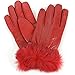 Alpine Swiss Women's Leather Dressy Gloves Rabbit Fur Trim Cuff Thermal Lining