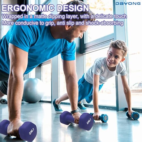 DAYONG Fitness Dumbbell Set of 2, Hexagonal Frosted Dumbbells for Men Women, Home Gym Equipment for Core Strength Training, Exercise Muscle.