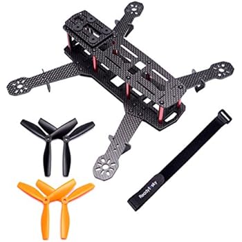 Readytosky 250mm FPV Racing Drone Frame Carbon Fiber Quadcopter Frame Kit with 4mm FPV Frame Arms and Lipo Battery Strap