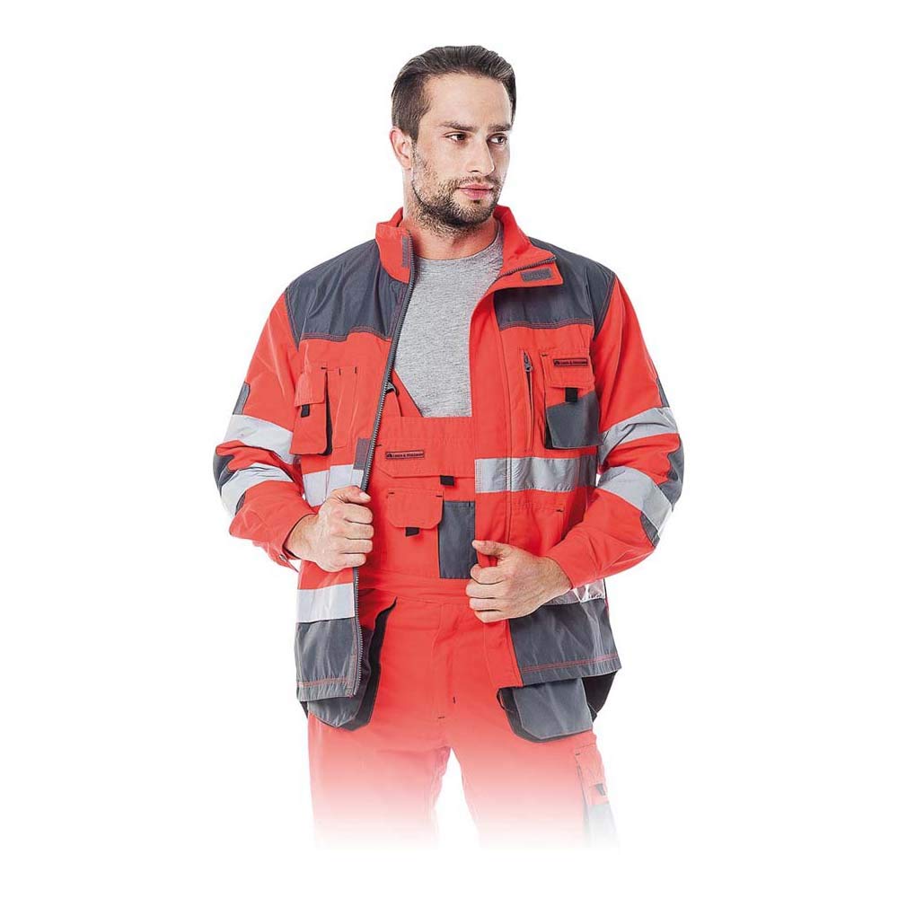 Leber&Hollman LH-FMNX-J_CSBXL Formen Protective Blouse, Red-Grey-Black, XL Size