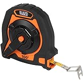 Klein Tools 94100CR Closed Reel Long Tape Measure, 100-Foot Nylon Coated Blade, with Belt Clip and Lanyard Hole