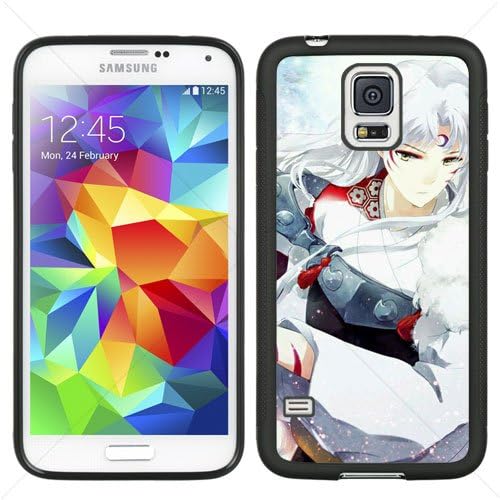 InuYasha Manga Anime Comic Sesshoumaru Samsung Galaxy S5 SV I9600 TPU Soft Black or White case (Black)