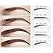 BTArtbox Thrush Terminator 30 Pairs Adhesive Korean Flat Shape Eyebrow Stencils Template Paper Card with 1 Pc Dark Brown Double-head Eyebrow Pen and 2 Eyebrow Link Sticks