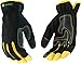 John Deere Men's Gloves High Dexterity Synthetic Leather Palm, Touch Screen Capabilities, Abrasion Resistant, Black, Large (JD00029-L)
