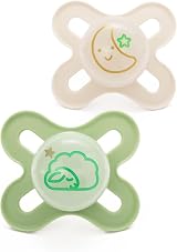MAM Start Night Soothers 0-2 Months 2 Pack Glow in Dark Steriliser Box view 1