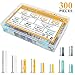 Sutemribor Drywall Anchors and Screws, Plastic Self Drilling Drywall Ribbed Anchors Assortment Kit for Drywall, Hollow-Wall Hanging Wall Shelf or Blinds, 300 Pieces