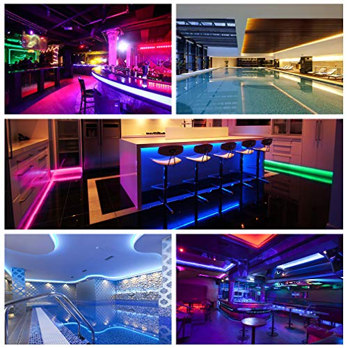 Led Strip Lights, 16.4ft/5M SMD5050 Waterproof RGB Strip Lights, Led Color Changing Strip Lighting with 44 Key Remote Controller Flexible Strip Lights for Home Kitchen Bed Bar Decor