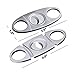 CiTree Cigar Cutter, Stainless Steel Guillotine Double Cut Blade in Black Gift Pouch (Silver)