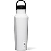 Corkcicle Sport Canteen - Keeps Drinks Cold 25 Hours - Stainless Steel Water Bottle - Triple-Insulated - Spill-Proof - Summer Drinkware Gift - Keeps Drinks Ice Cold - 20 oz - Gloss White