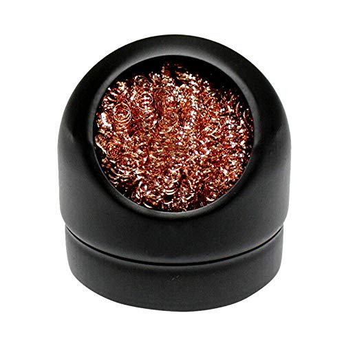 Soldering Iron Tip Cleaner, Black Soldering Tip Cleaning Ball and Base Suitable for Small Iron Stand of Electric Soldering Iron