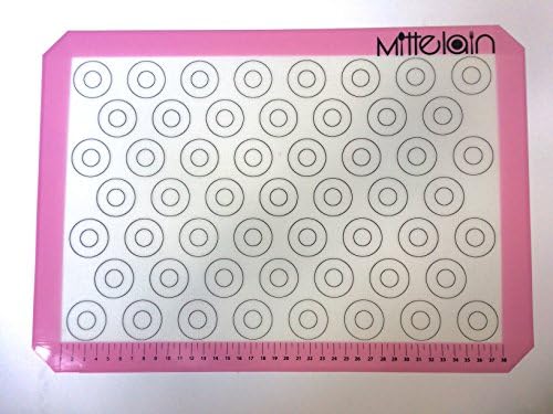 Mittelain Silicone Baking Mats with Mini Macaron Pattern (1-pack, half-sheet)