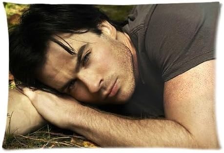 NEWPRODACT The Vampire Diaries Damon Salvatore Ian Somerhalder 20 by 30 Inch Cotton And Polyester Rectangle Zippered Pillow Protector Cover Case