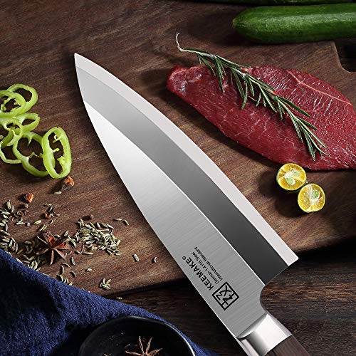 1 Knife+6+5+Knife+German+Steel+Wenge+Handle+Razor+Heads+Keemake