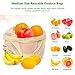 Maperkit Reusable Mesh Produce Bags Grocery Reusable 10 Pack - Netzero Reusable Produce Bags Washable with Drawstring - Biodegradable Organic Cotton Mesh Bags for Vegetables and Storage