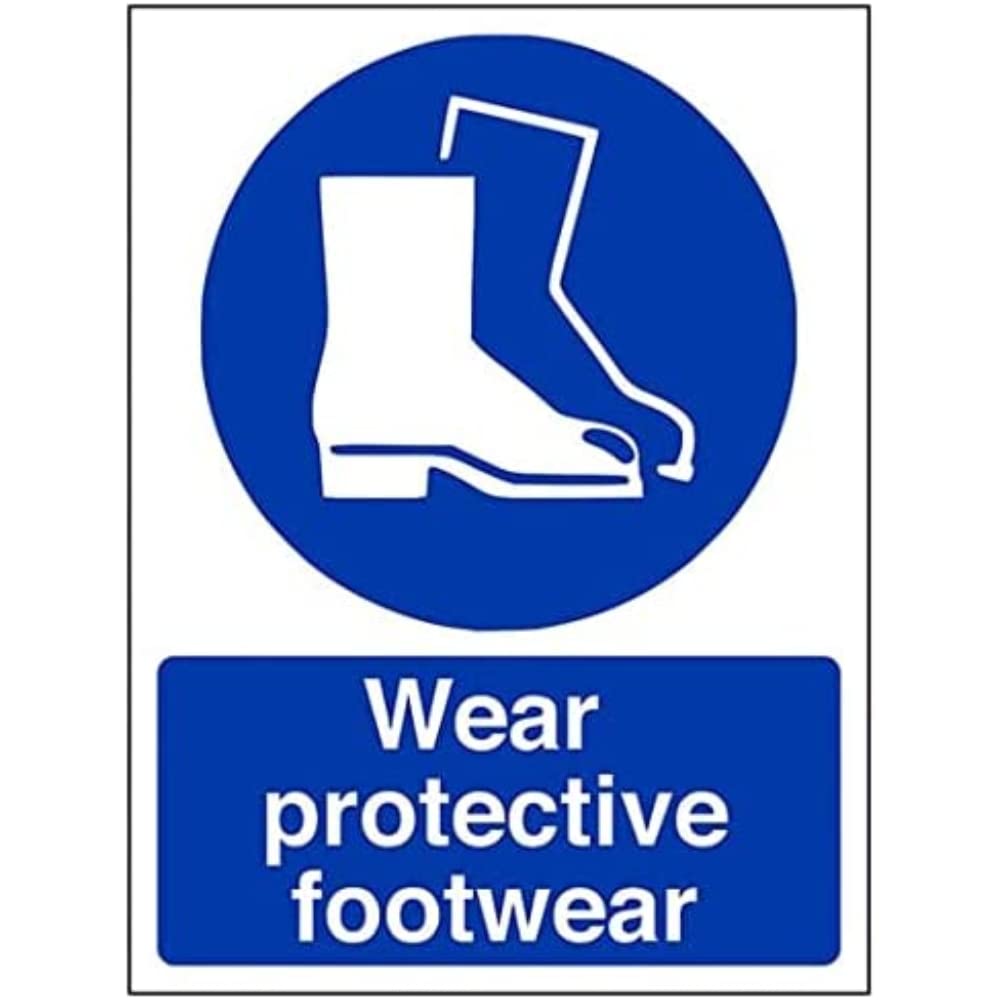 V Safety Mandatory PPE - Wear Protective Footwear - 200 x 300 mm Safety Sign — image 1
