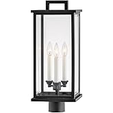Hinkley Weymouth Three Light 22.25-Inch Post Mount Outdoor Lantern, Aluminum, Clear Beveled Glass, Driveway Walkway or Entry,