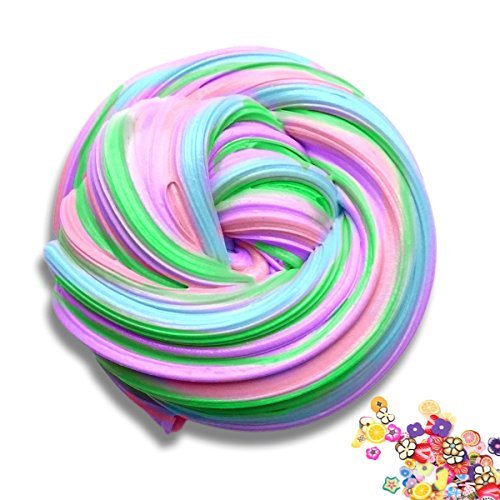 Soft Fluffy Slime,4 Colors Slime No Borax Non Toxic Scented Magic DIY Clay Stress Relief Toy Sludge Toy for Kids Adult