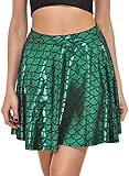 Alaroo Girls Stretchy Fish Scale Mermaid Print Flared Skater Mini Skirt S-XL