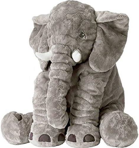 Large Size Super Soft Plush Elephant Doll Pillow, Stuffed Animal Plush Toy for Kids, Grey