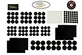 FeltMax Black Premium Heavy Duty Self Adhesive Furniture Pads Bundle Protect Hardwood Floors Laminate and Tile (207 Pieces) BONUS Noise Dampening Clear Rubber Bumpers