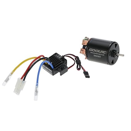 GoolRC 540 55T 4 Polen Brushed Motor und WP 1060 RTR 60A Wasserdichtes Brushed ESC Elektronische Drehzahlregler mit 5V / 2A B