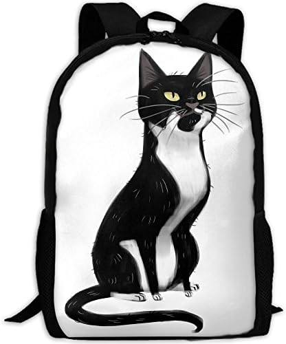 Adult Shoulder Bag Boy's Backpacks Girl's Satchel Schoolbags Traveling Bags Cat Stand Painting Print
