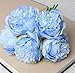 Felice Arts Silk Peony Bouquet 5 Heads Artificial Fake Flower Bunch Bouquet Bridal Bouquet Wedding Living Room Table Home Garden Decoration (Blue)