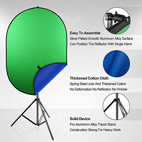 EMART Green Screen Kit, Pop Up Collapsible Chromakey Blue Backdrop