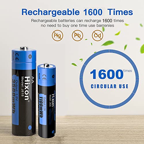 Hixon Rechargeable AA&AAA Lithium 1.5V BatteriesFullRecharged
