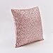 PONY DANCE Sequin Throw Pillow Cover - Luxurious Sequins Cushion Cover Pillowcase for Party/Christmas Including Invisible Zipper Design No Insert, 18 Inches (45 x 45 cm), Pink, 1 Cover Pack