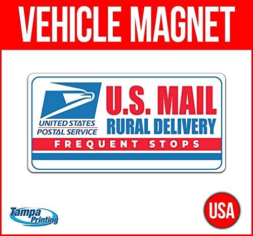U.S. Mail Rural Delivery Vehicle Magnet, 30 mil Thick Magnetic Vinyl, Rounded Corners, Advertising Magnet, Removable, Car Magnet, Truck Magnet, Fleet Magnet, Flexible, New, Advertising, USA