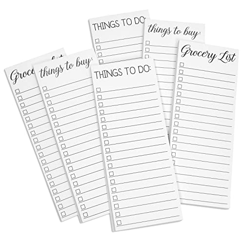 6 Pack Grocery List Pad for Fridge, To Do Planner, Things to Buy