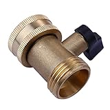 Fangfang Heavy Duty 3/4 03V Brass Garden Hose Connector with Shut-Off Valve