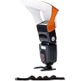LumiQuest Flash Pocket Bouncer, Flash Diffuser with UltraStrap, Universal Classic Design for External Camera Flashes, Photography Lighting, Light for Pictures, Studio Lights, Orange