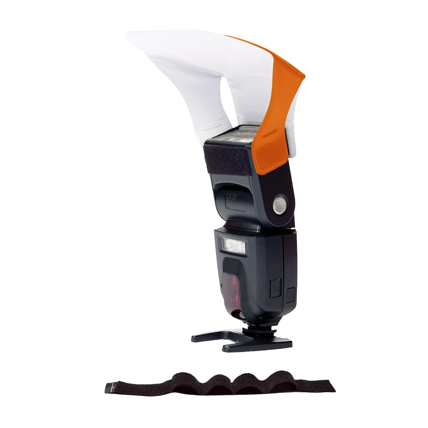 LumiQuest Flash Pocket Bouncer, Flash Diffuser with UltraStrap Bundle, Universal Classic Design for External Camera Flashes, Orange