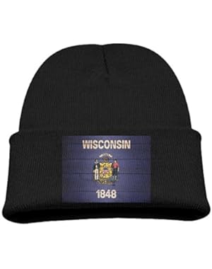 Wisconsin State Flag Kid's Hats Winter Funny Soft Knit Beanie Cap Children Unisex
