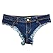 VOGRACE Womens Low Rise Mini Denim Shorts Denim Thong Cheeky Jeans Shorts (Small(US 0-2), Ripped)