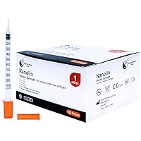 Nanolin Insulin Syringes U-100 1 mL 30G Disposable Sterile Diabetic Syringe Pack – Single Use Syringes with Clear Markings fo