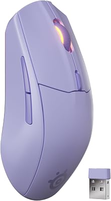 Rival 3 Wireless Gen 2 - Raton Gaming - 2,4GHz y Bluetooth - Sensor óptico TrueMove Air de 18000 dpi - Durabilidad de 60 M de clics - Ligero - Deslizadores 100% PTFE - Lavanda