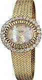 Burgi Women's BUR075YG Mother-Of-Pearl Diamond Mesh Bracelet Watch