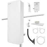 ANTOP - Hd Smart Booster Panel Indoor/Outdoor Tv Antenna with J Pole (AT-800SBSJ)