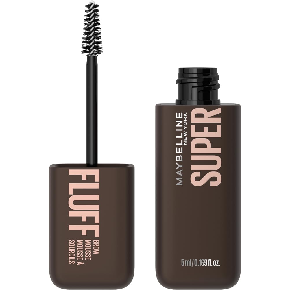 Maybelline New York Superfluff Brow Mousse, Soft, Full Brows, All Day Wear, Airy Volumising Mousse, Stiff Resistant, Flake Resistant, Soft Brown (Shade 255)