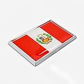 Perdecor Peru Flag Sticker Emblem Peruvian Decal Car Chrome Flags, 2 Pack, 3 x 2 inches