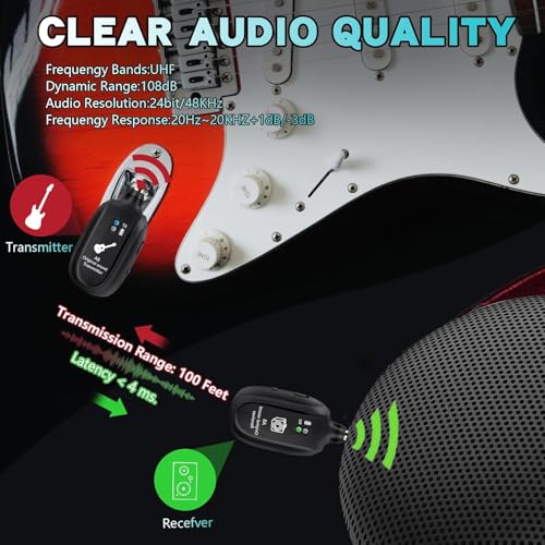 Transmissor Receptor P10 Sem Fio Para Guitarra Baixo Violão