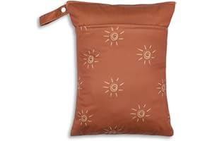 Smarbore Wet Dry Bags for Baby Cloth Diapers & Breast Pump Parts, Waterproof Reusable Wet Bag with Two Zippered Pockets & Handle, Beach Pool Gym Bag Stroller Yoga Toiletries Daycare Organizer